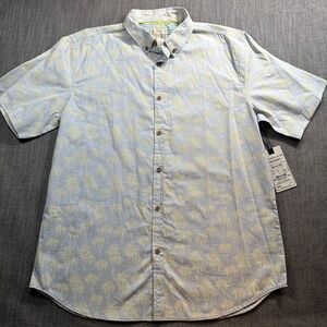 Alexander Julian‎ Colours Shirt Mens XL Blue Yellow Palm Tree NWT